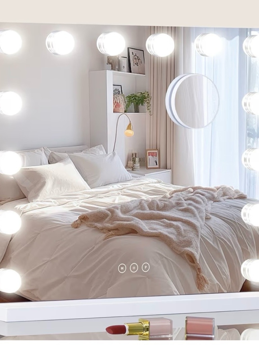 Amazon White Lighted Vanity Mirror with Bulb Accents